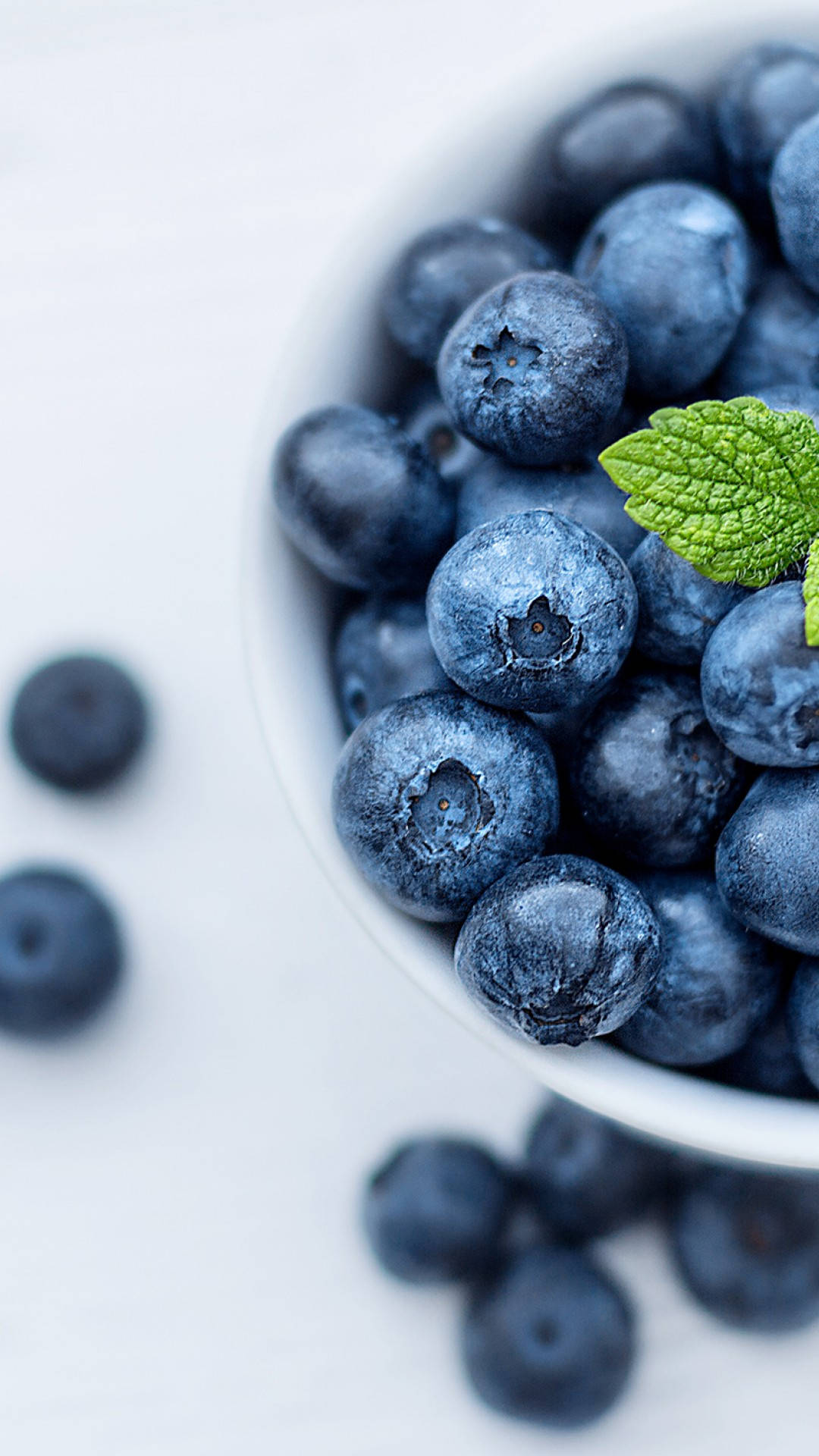 Flat Lay Of Blueberries Bowl