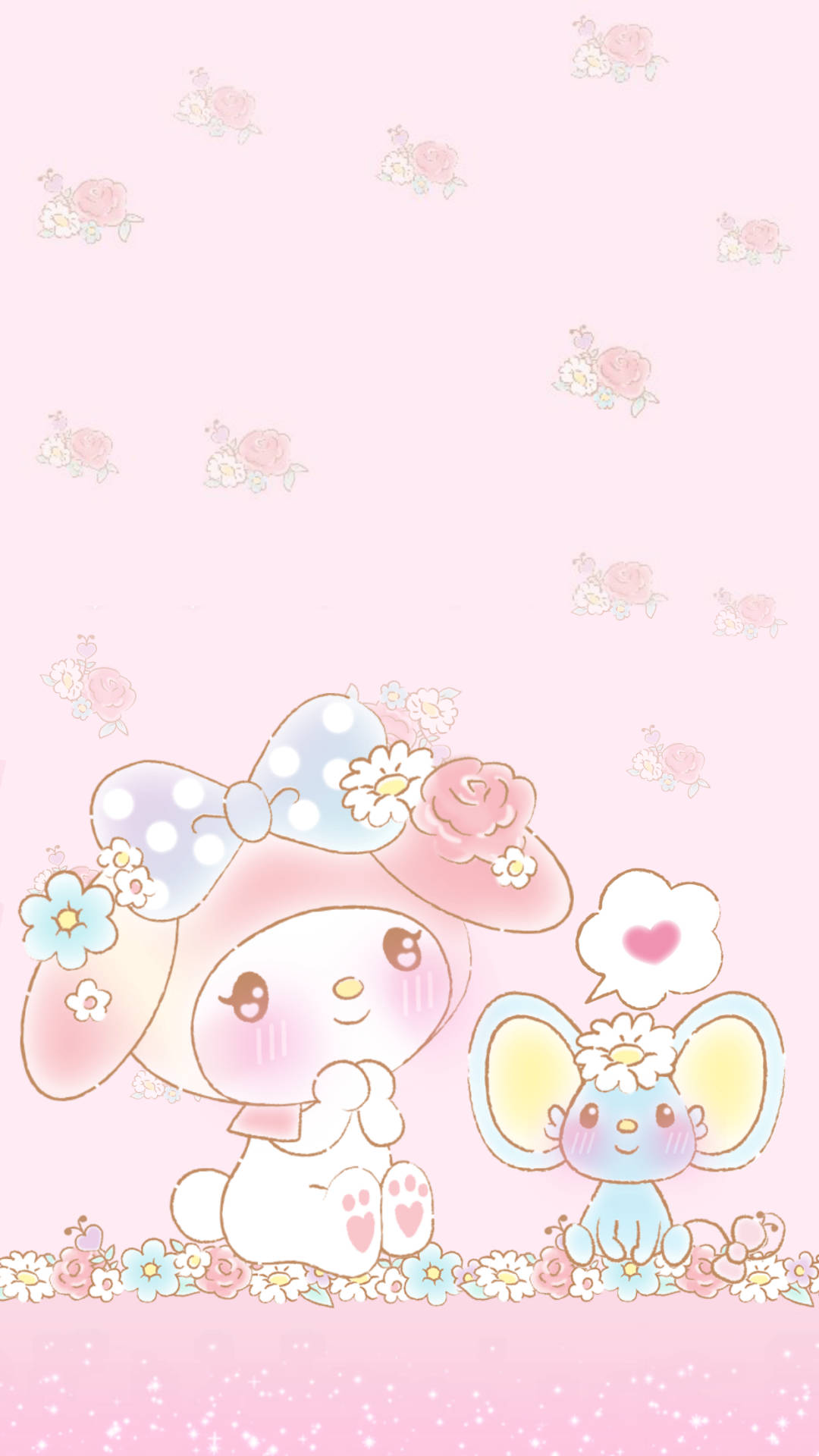 Flat Mouse And My Melody Background
