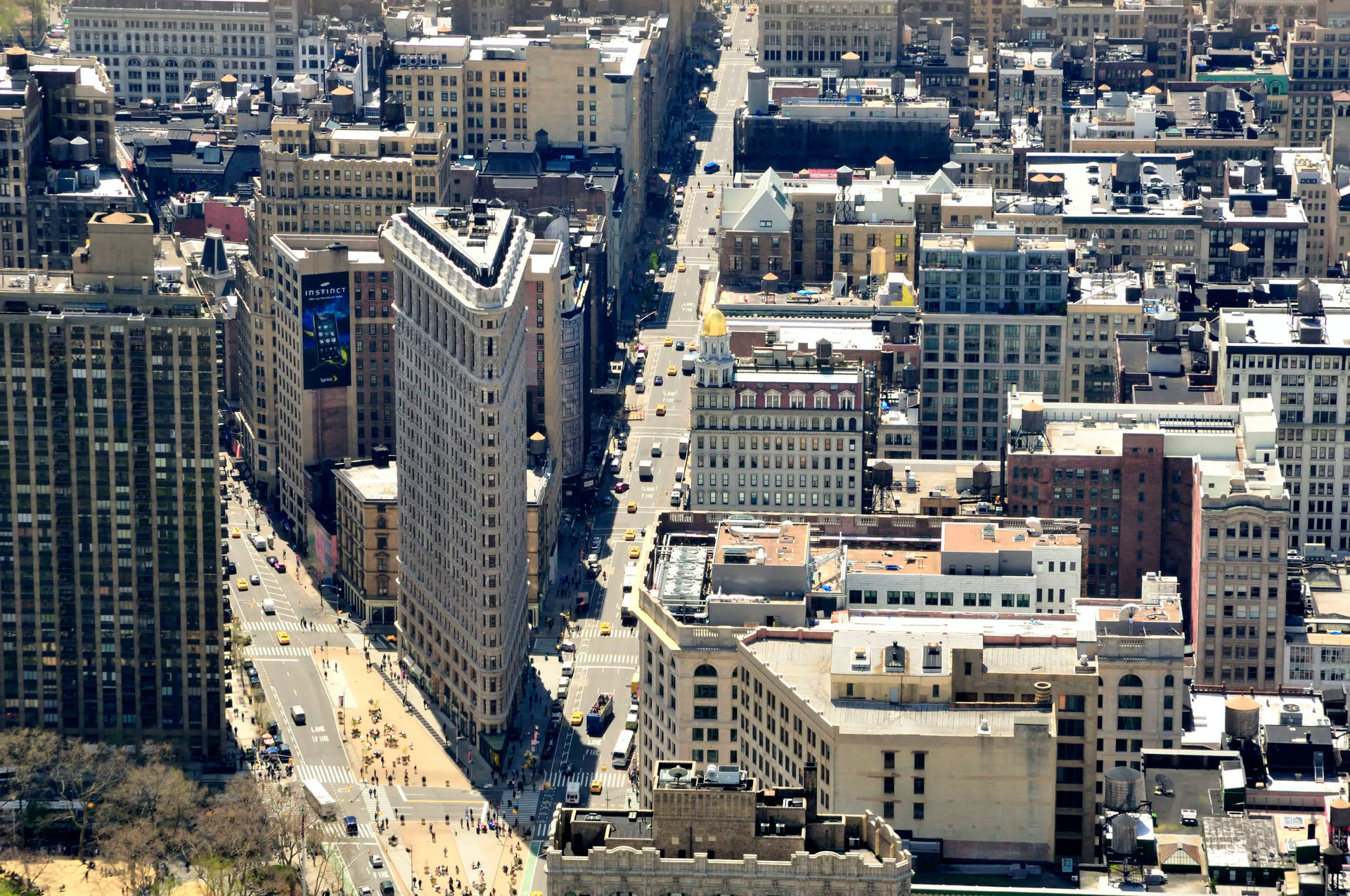 Flatiron Building Aerial Skyline Background