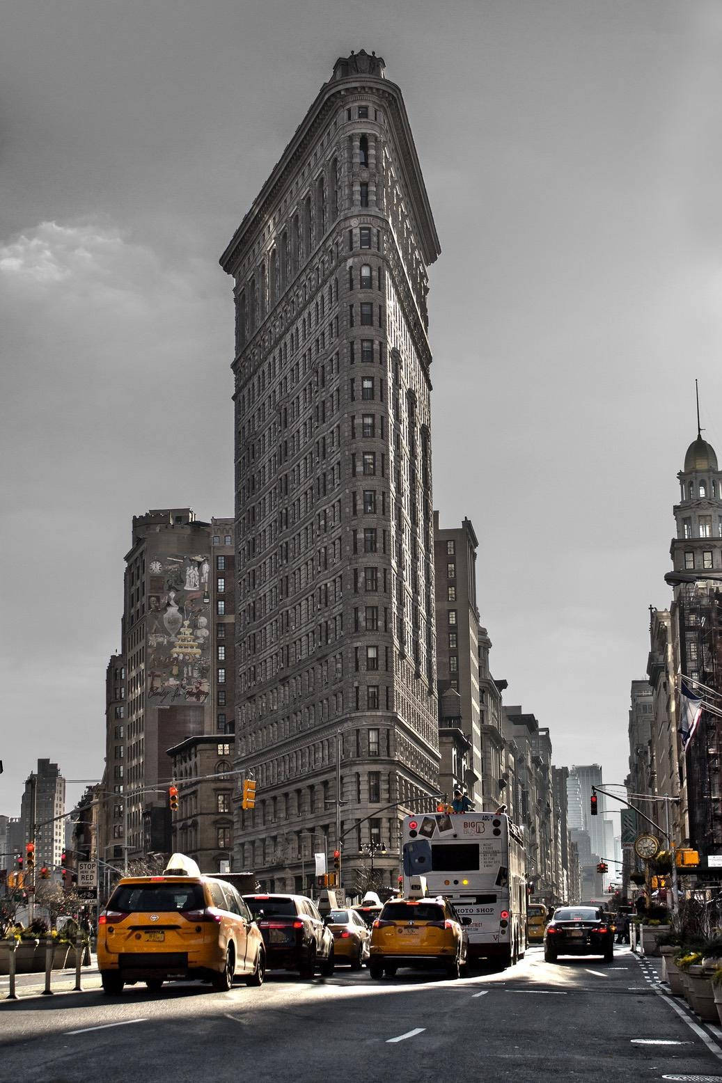 Flatiron Building In New York Background