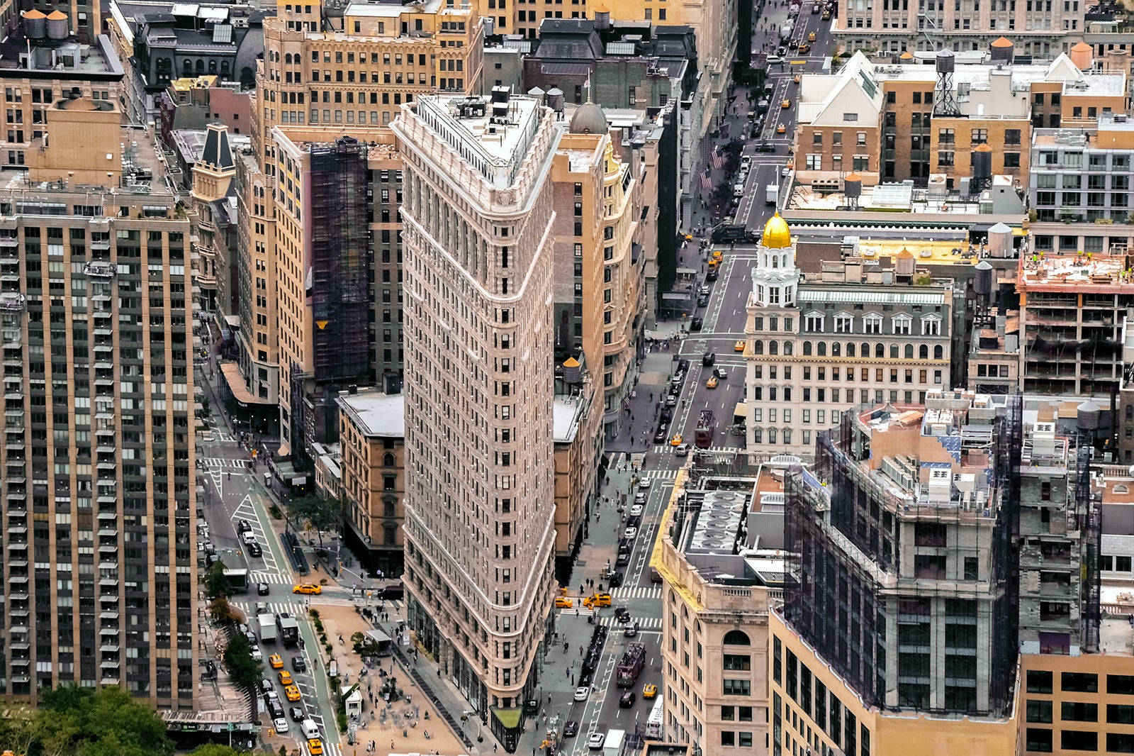 Flatiron Building Isometric Aerial View Background