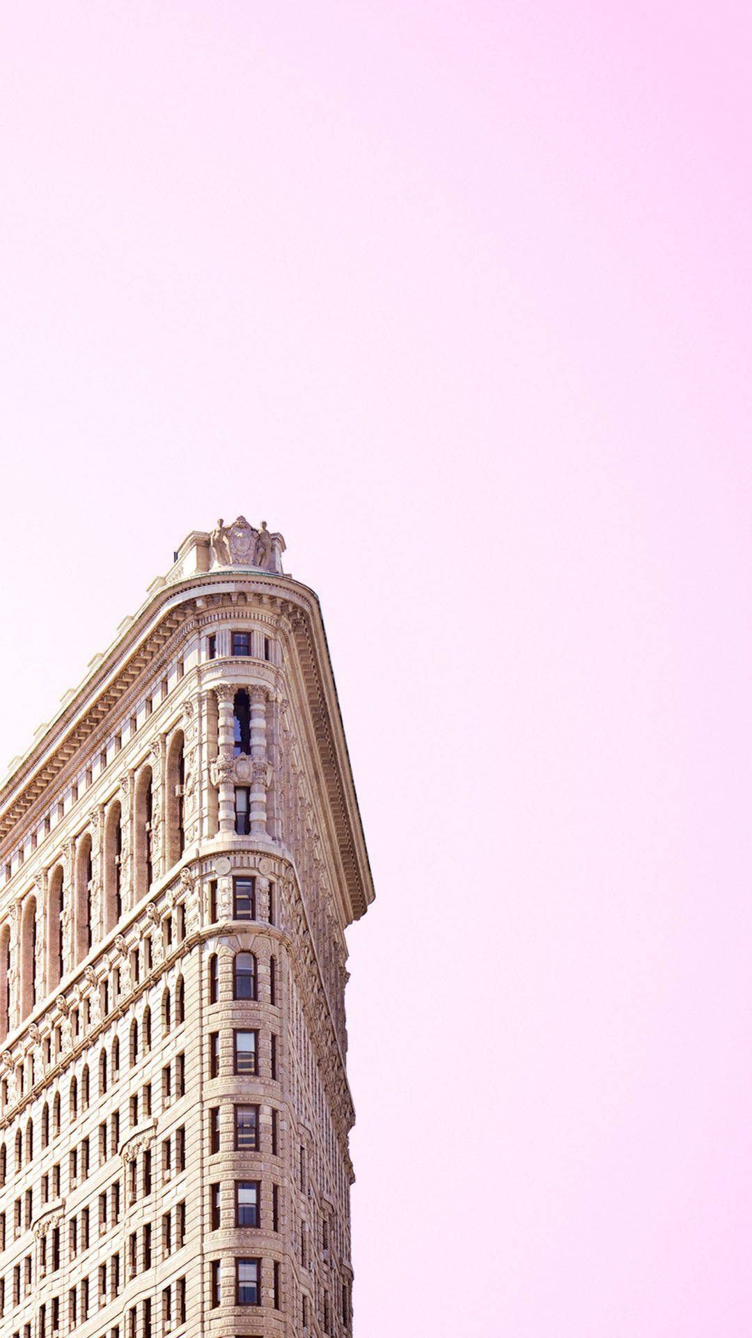 Flatiron Building Pink Sky Background