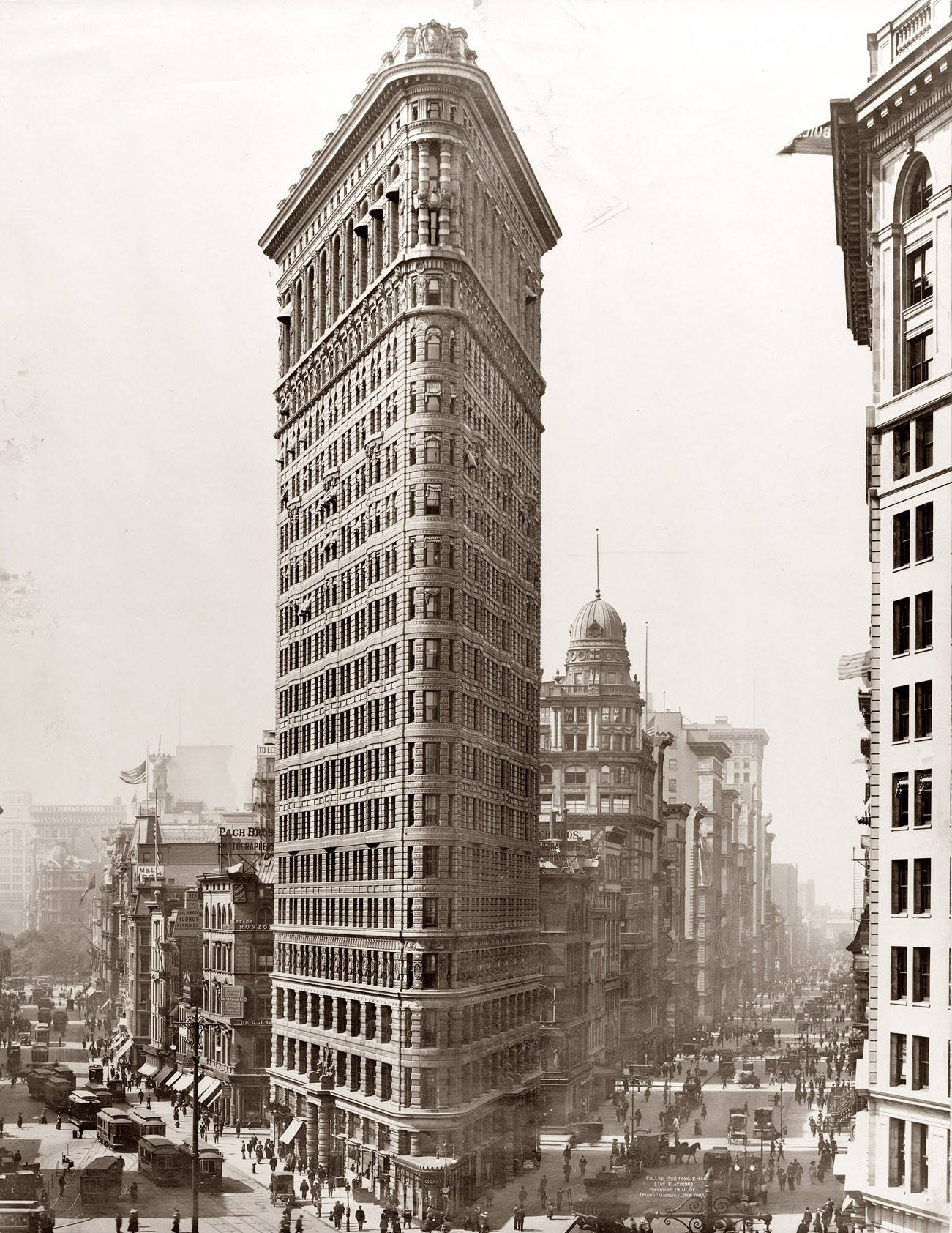 Flatiron Building Sepia Photograph Background