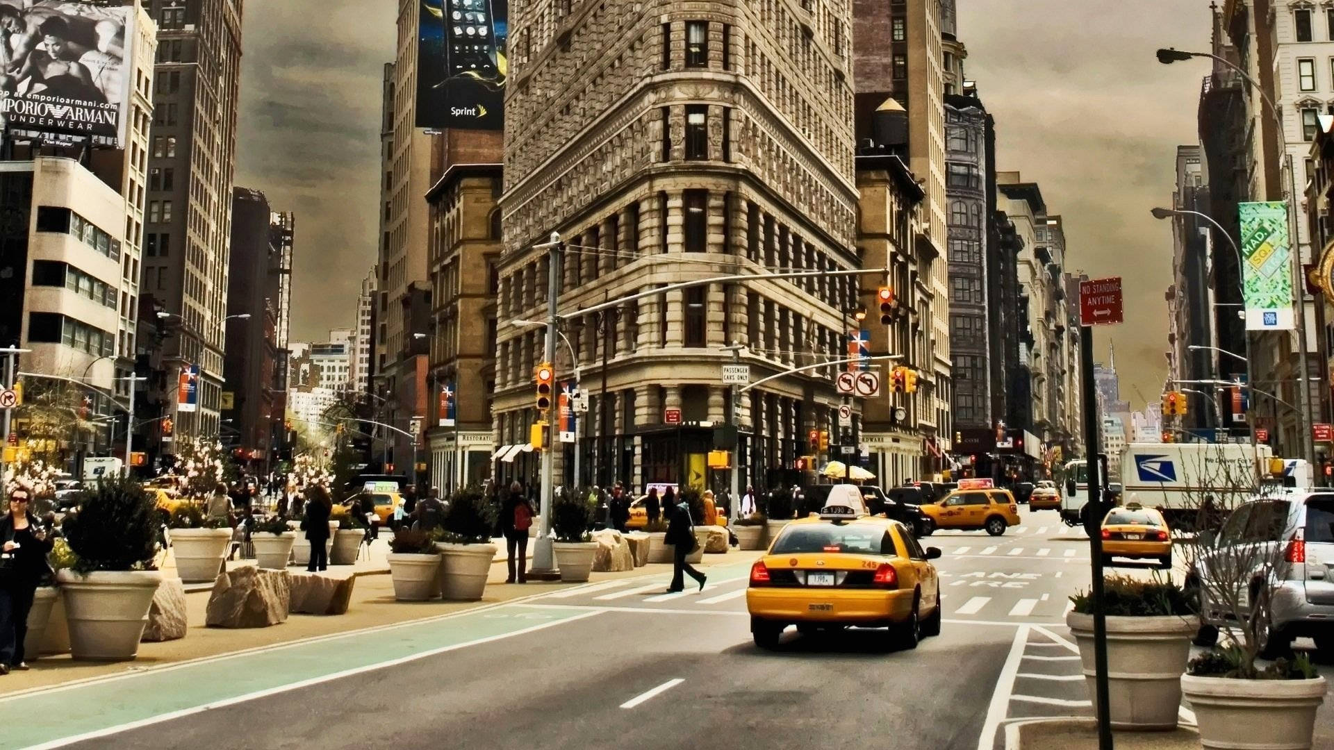 Flatiron Building Street New York Computer Background