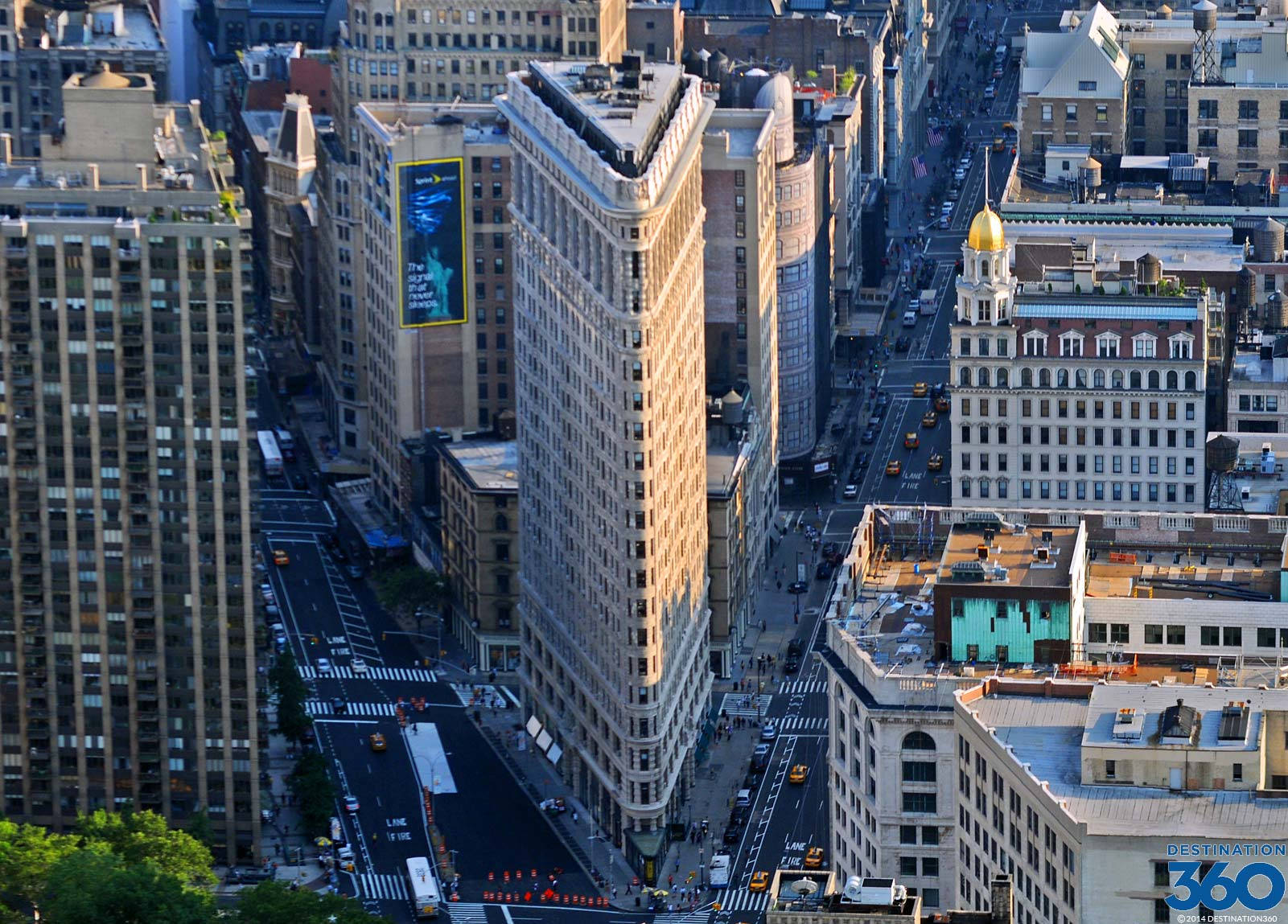 Flatiron Building Sunrise Aerial Background