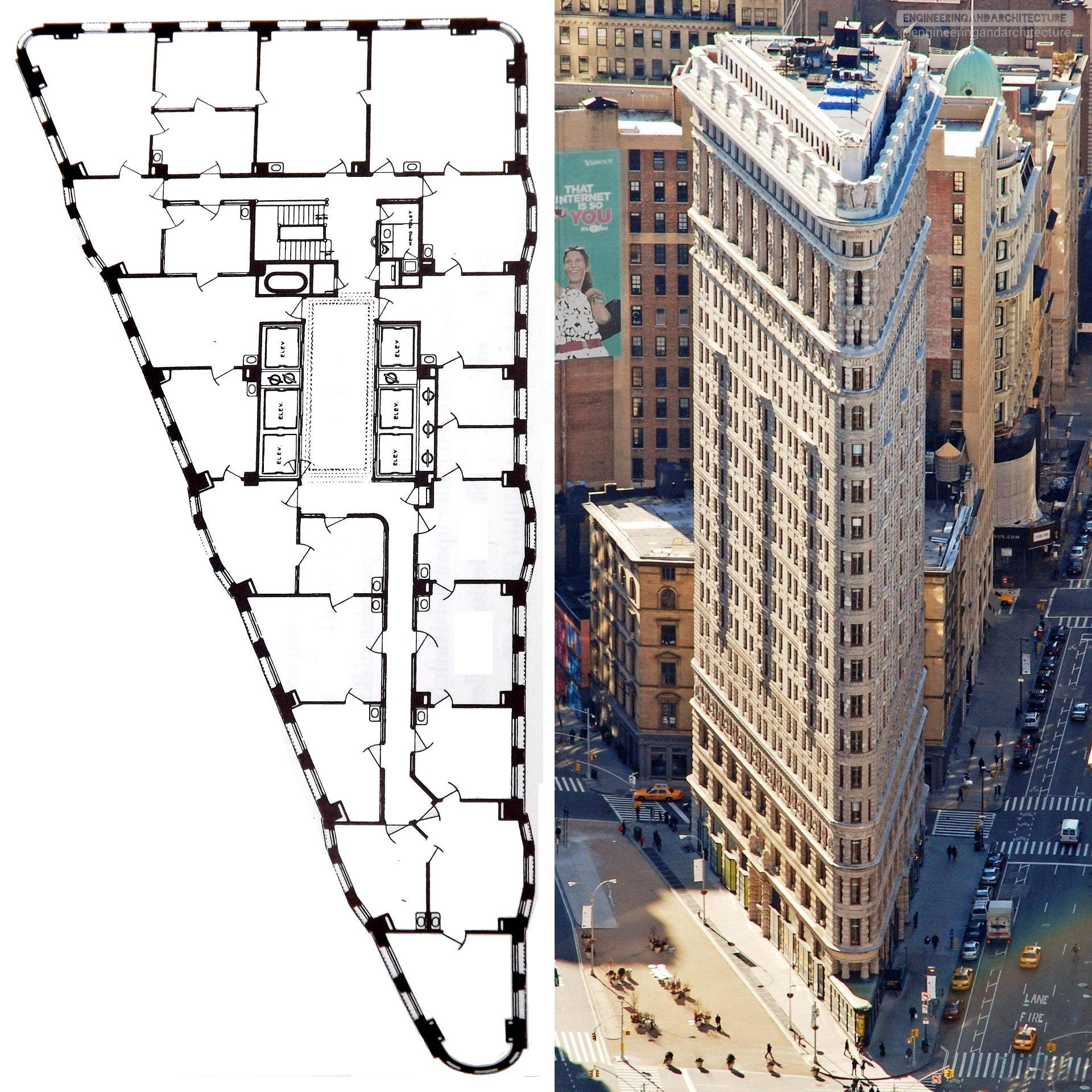 Flatiron Building With Floor Plan Background