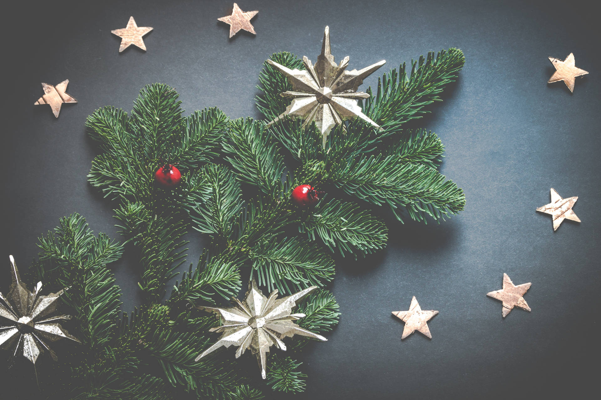 Flatlay Christmas Ornaments Background