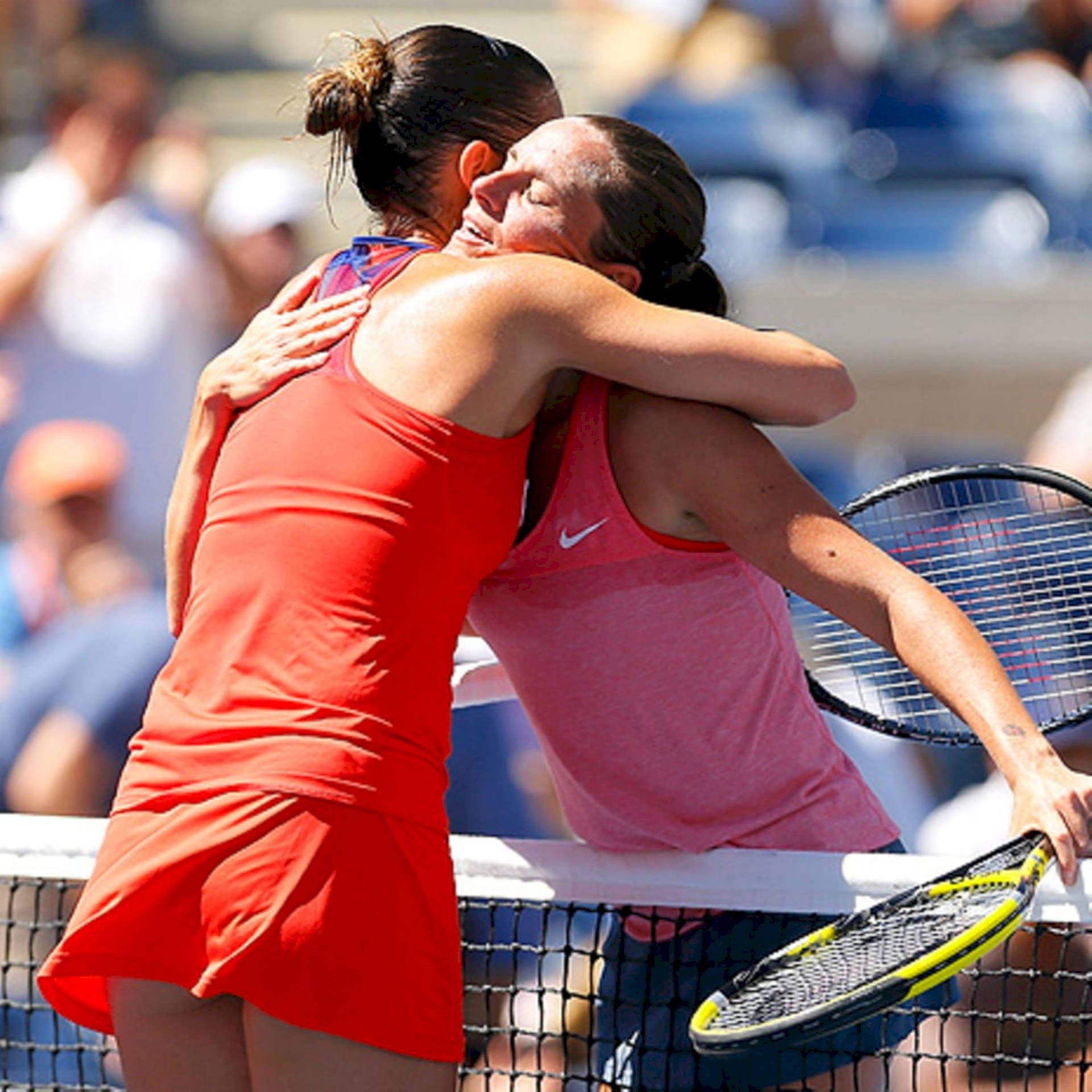 Flavia Pennetta Embracing Roberta Vinci In A Moment Of Triumph