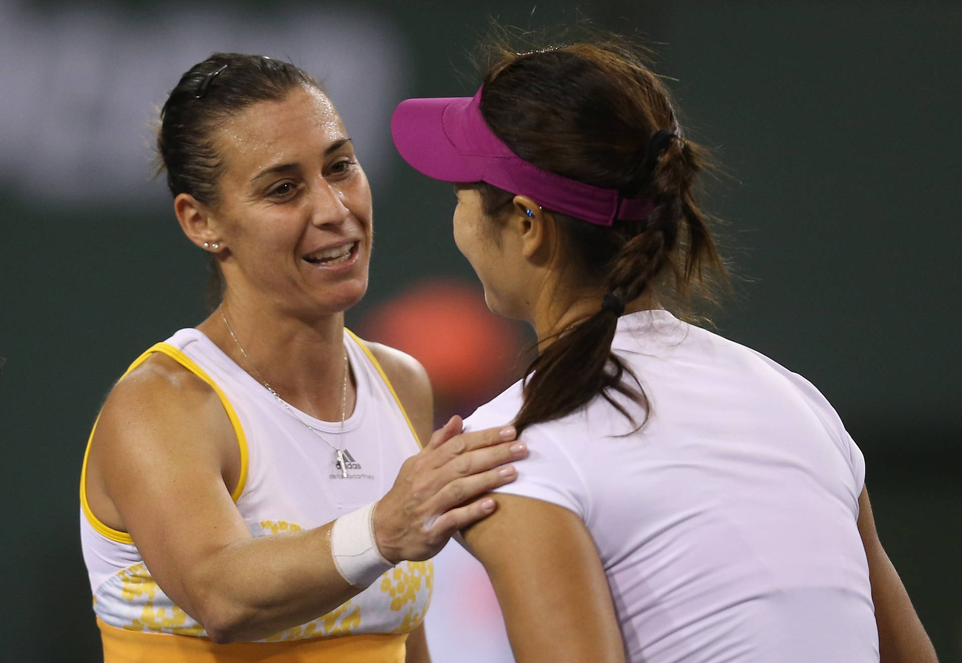 Flavia Pennetta Sharing A Moment With Li Na