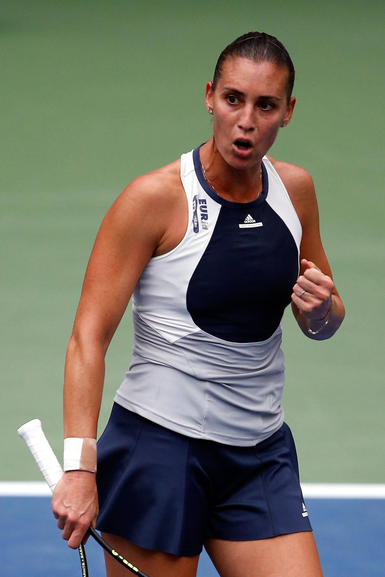 Flavia Pennetta Talking Inside Court Background