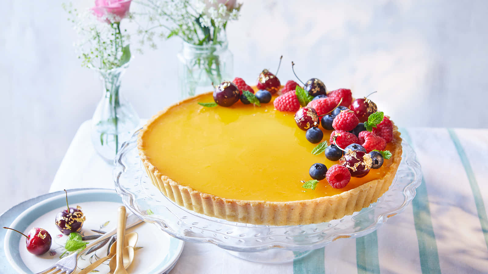 Flawless Tart Pie Berry Background