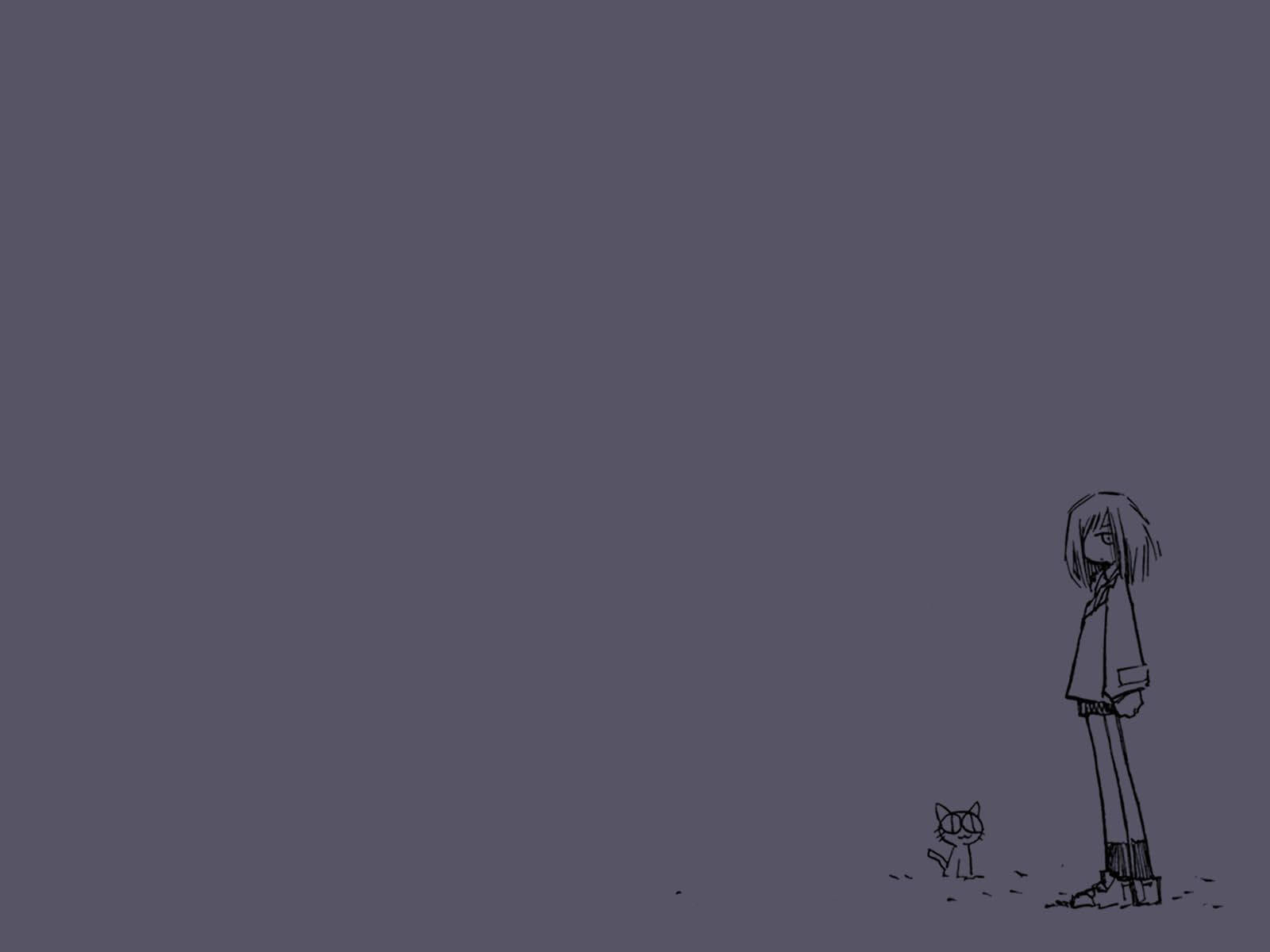 Flcl Girl And Cat Background