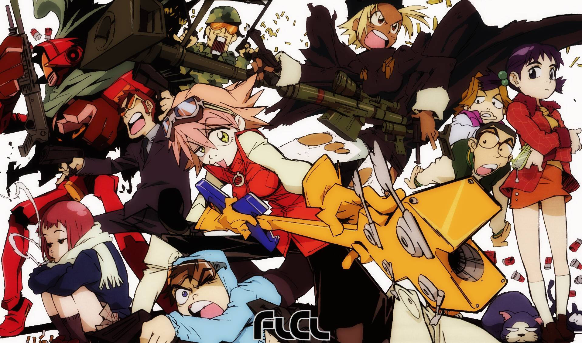Flcl Heroes Ready To Battle Background
