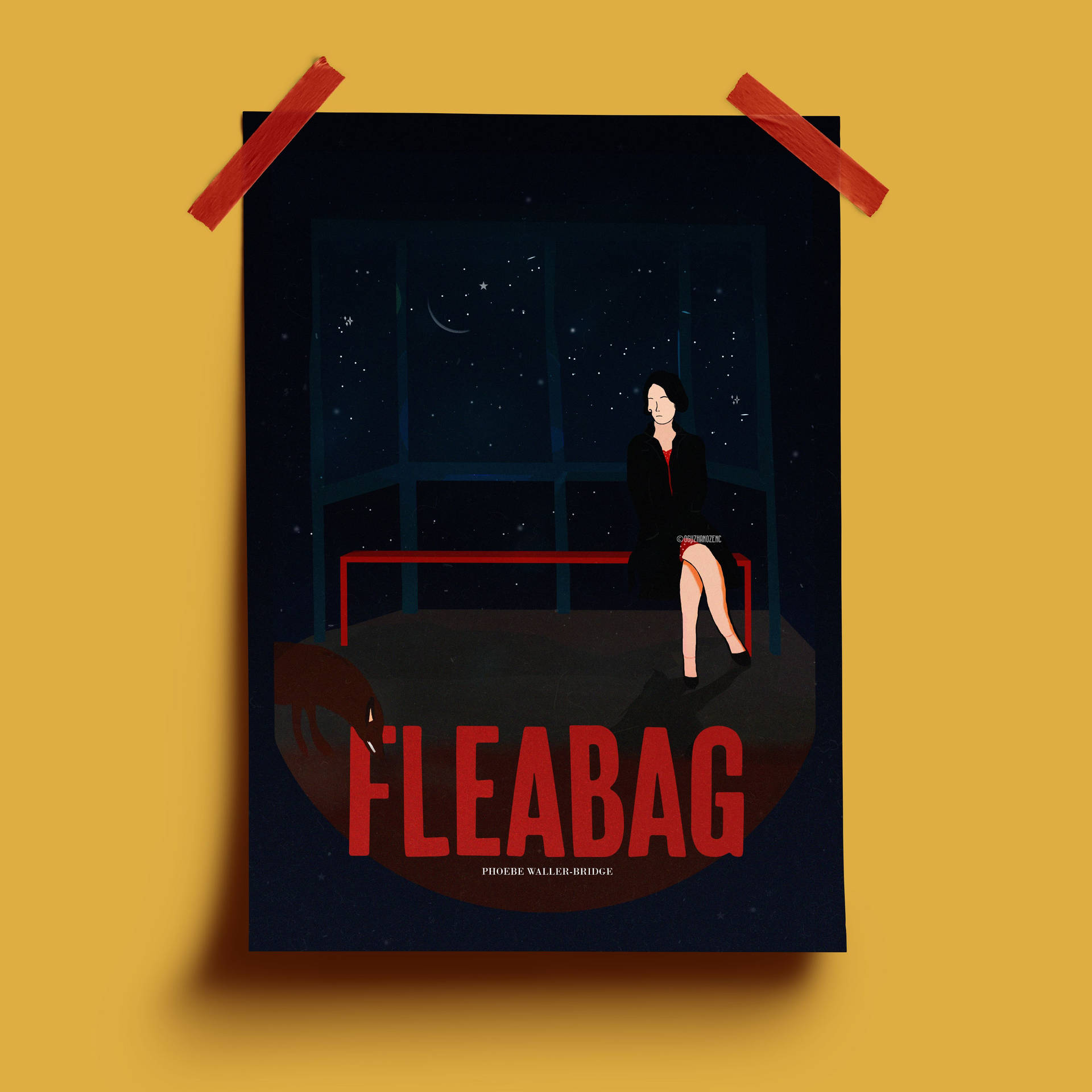 Fleabag Taped Art Print Background