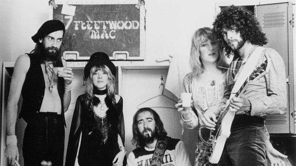 Fleetwood Mac Posing In Locker Room Background