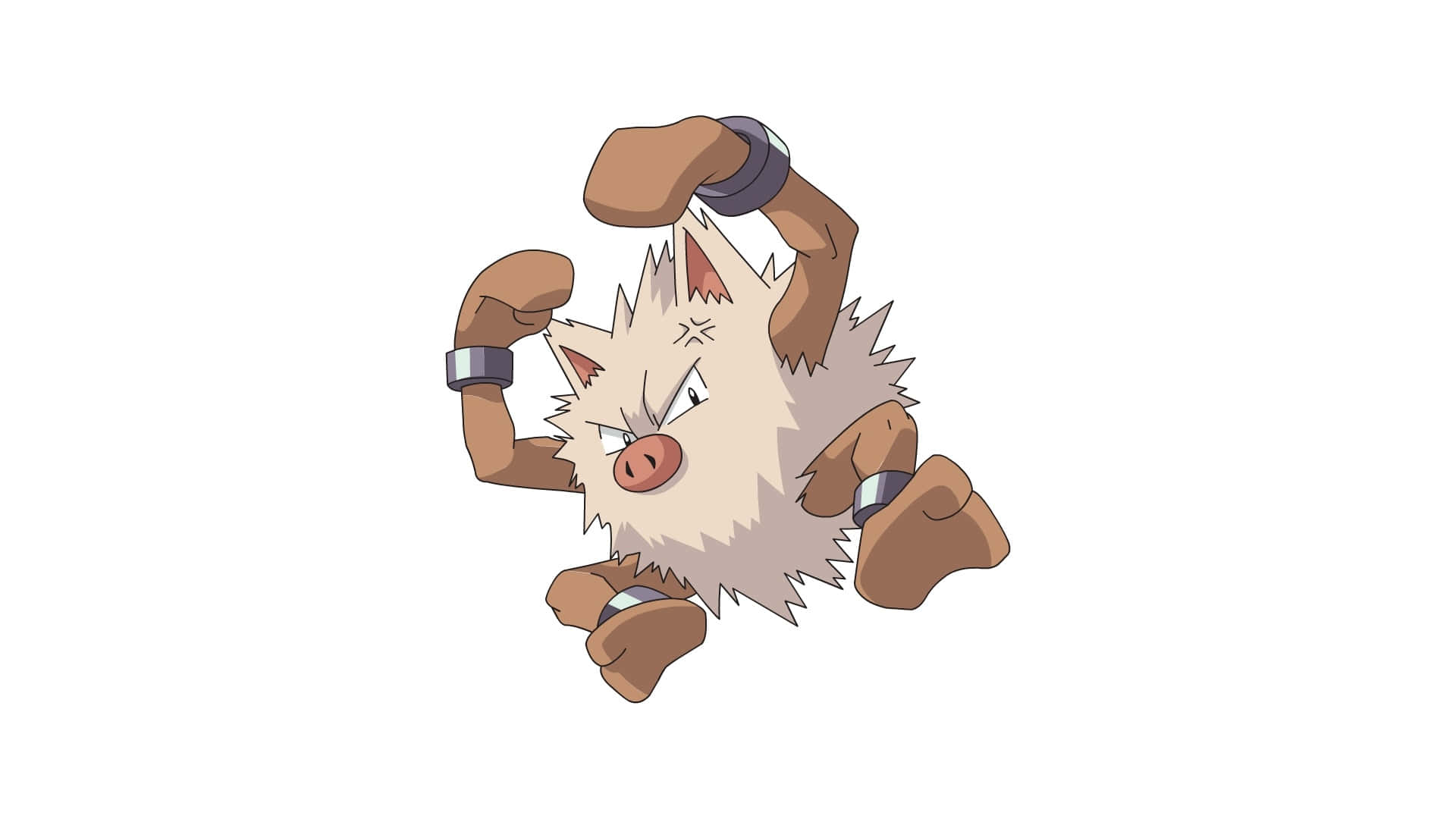 Flexing Primeape Illustration On White Background Background