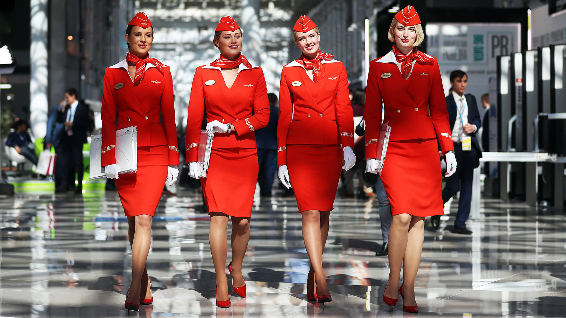 Flight Attendants Working For Aeroflot