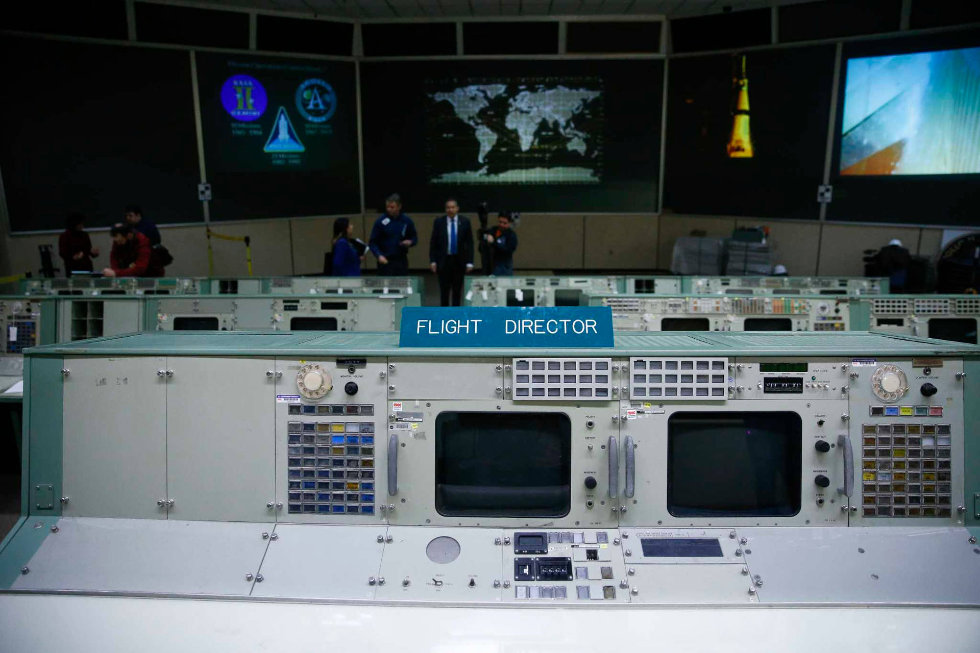 Flight Director Office Of Nasa Houston Background