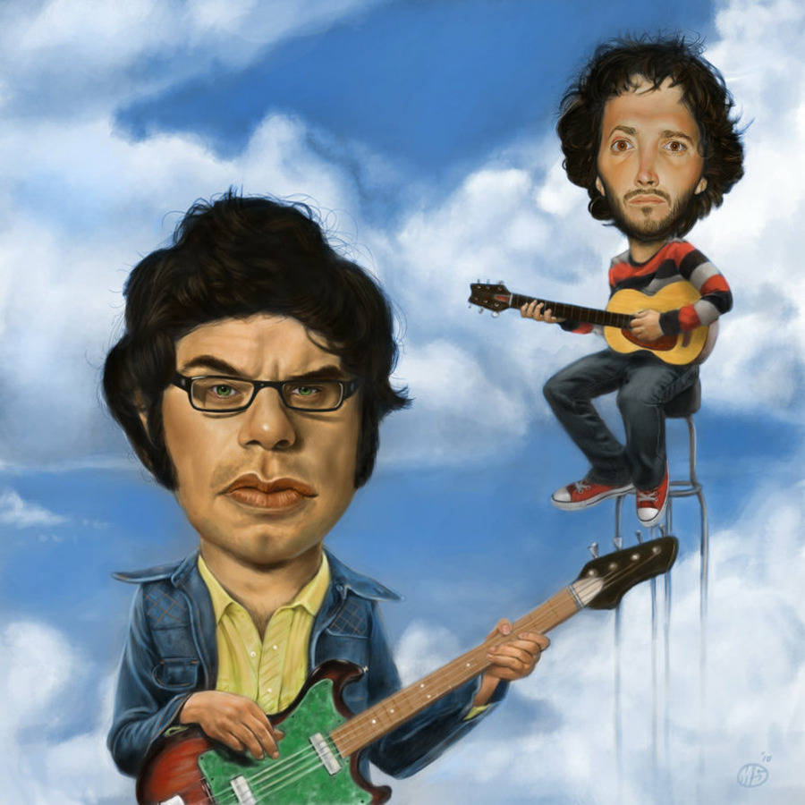 Flight Of The Conchords Realistic Caricatures Background