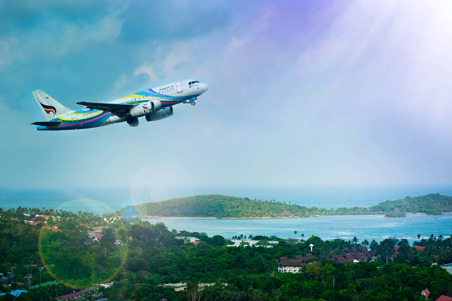 Flight Over Mountains Background