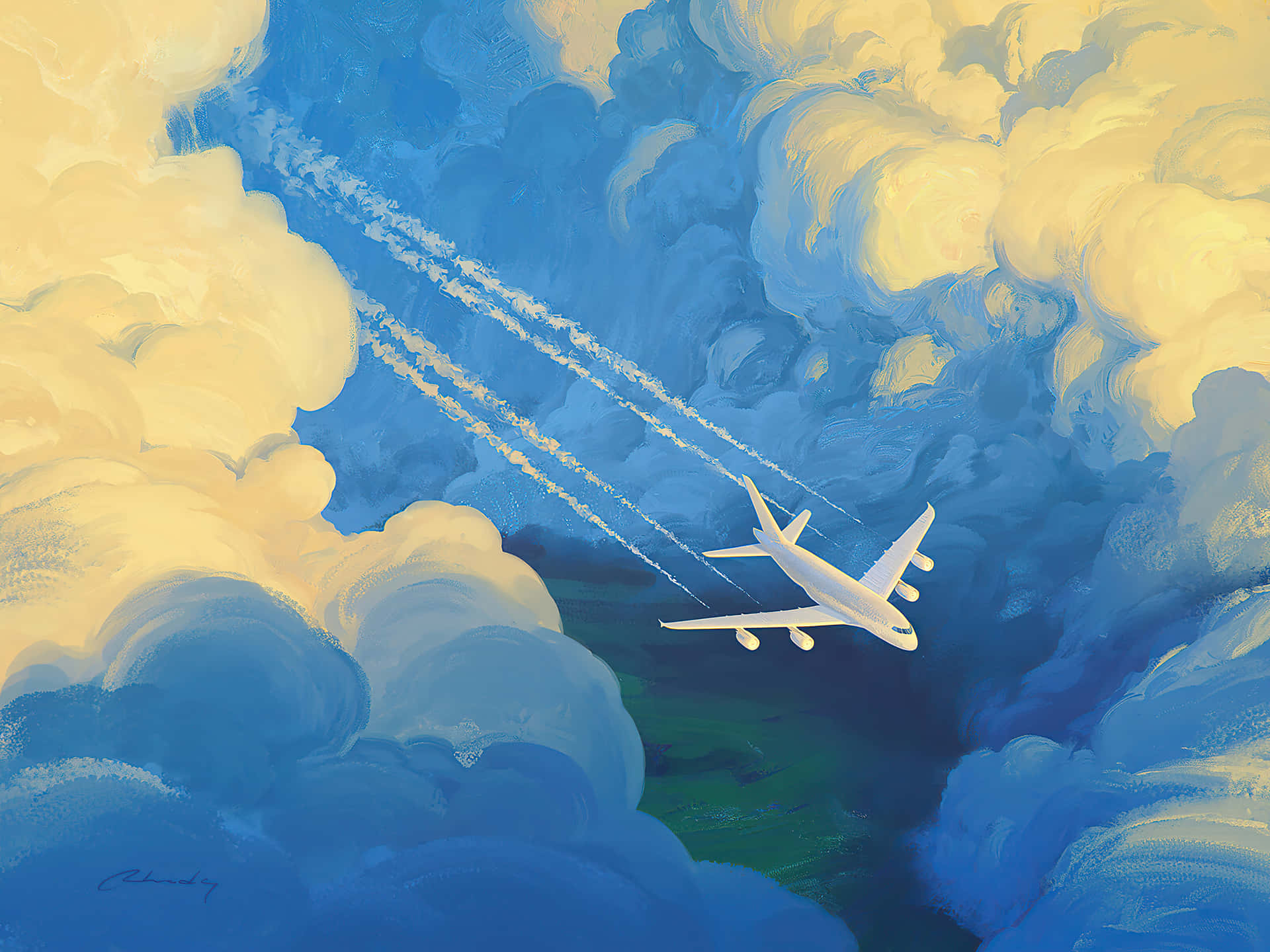 Flight Plane Cool Art Background