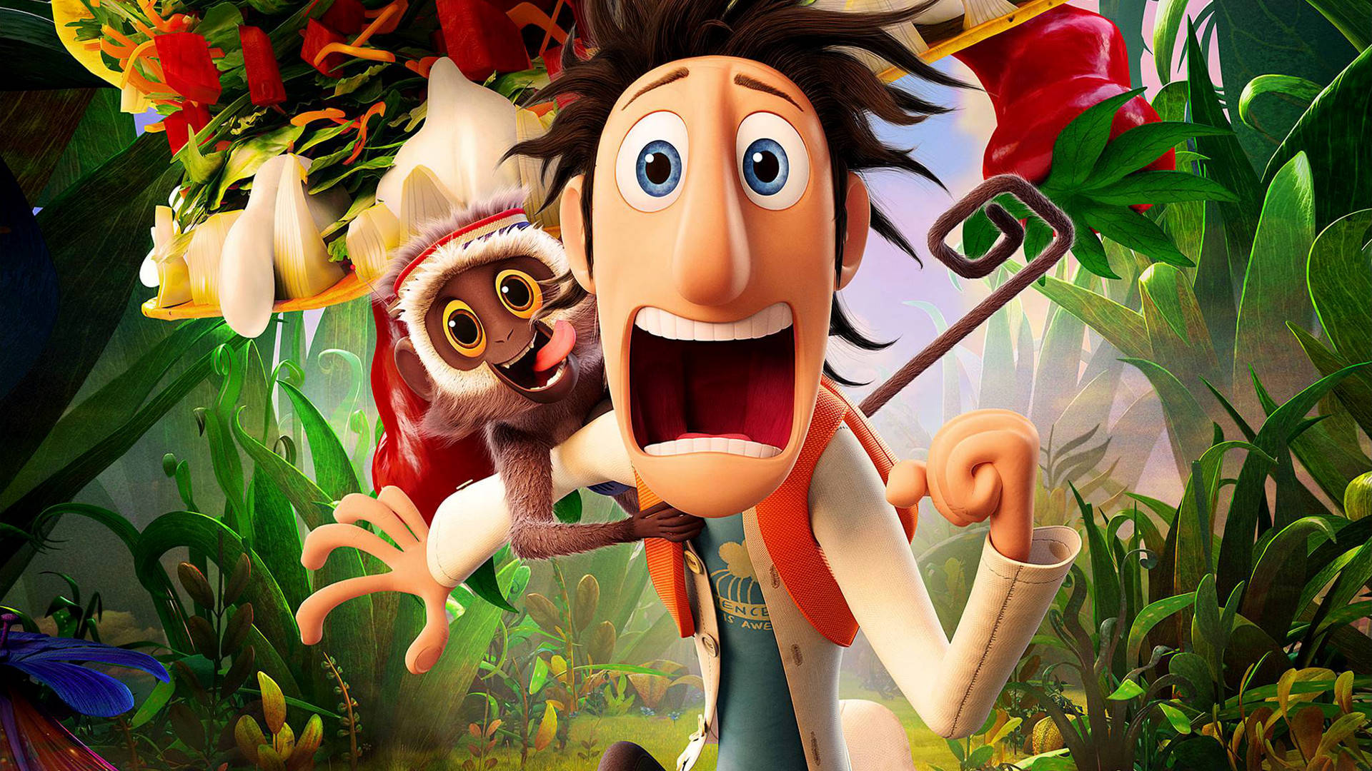 Flint Lockwood And Steve The Monkey In Cloudy With A Chance Of Meatballs 2. Background