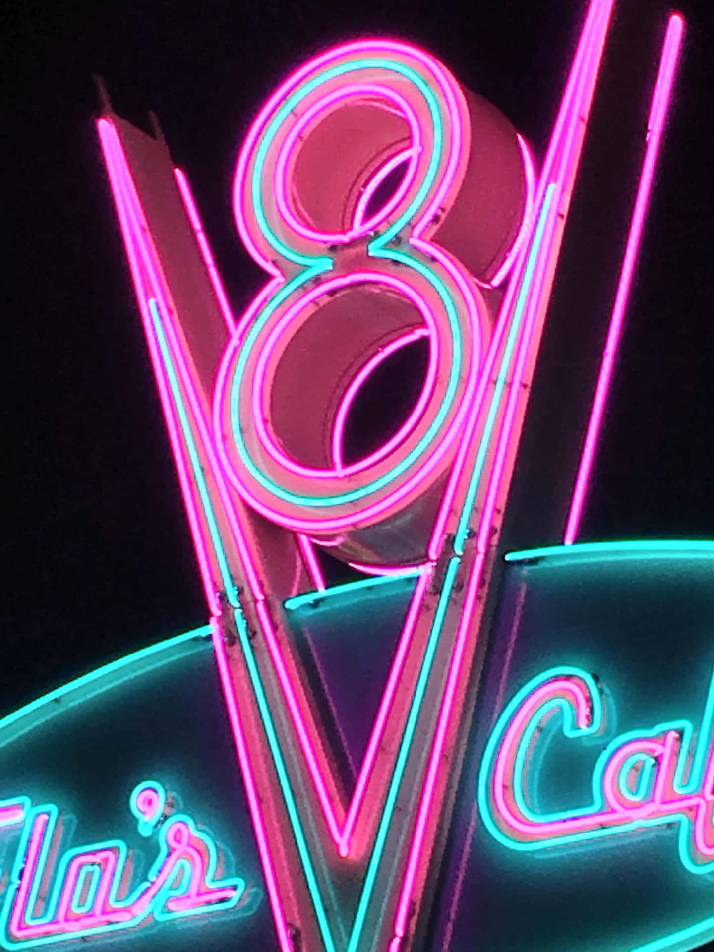 Flo's V8 Cafe For 80s Aesthetic Iphone Background