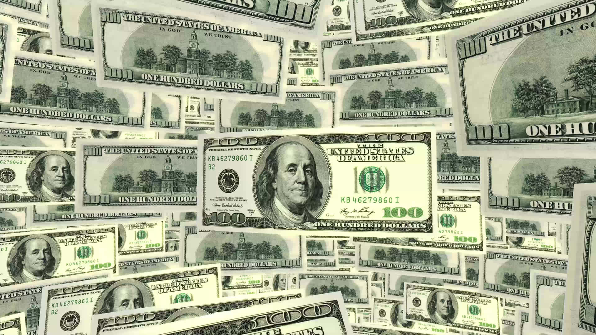 Floating 100 Dollar Bill Papers Background