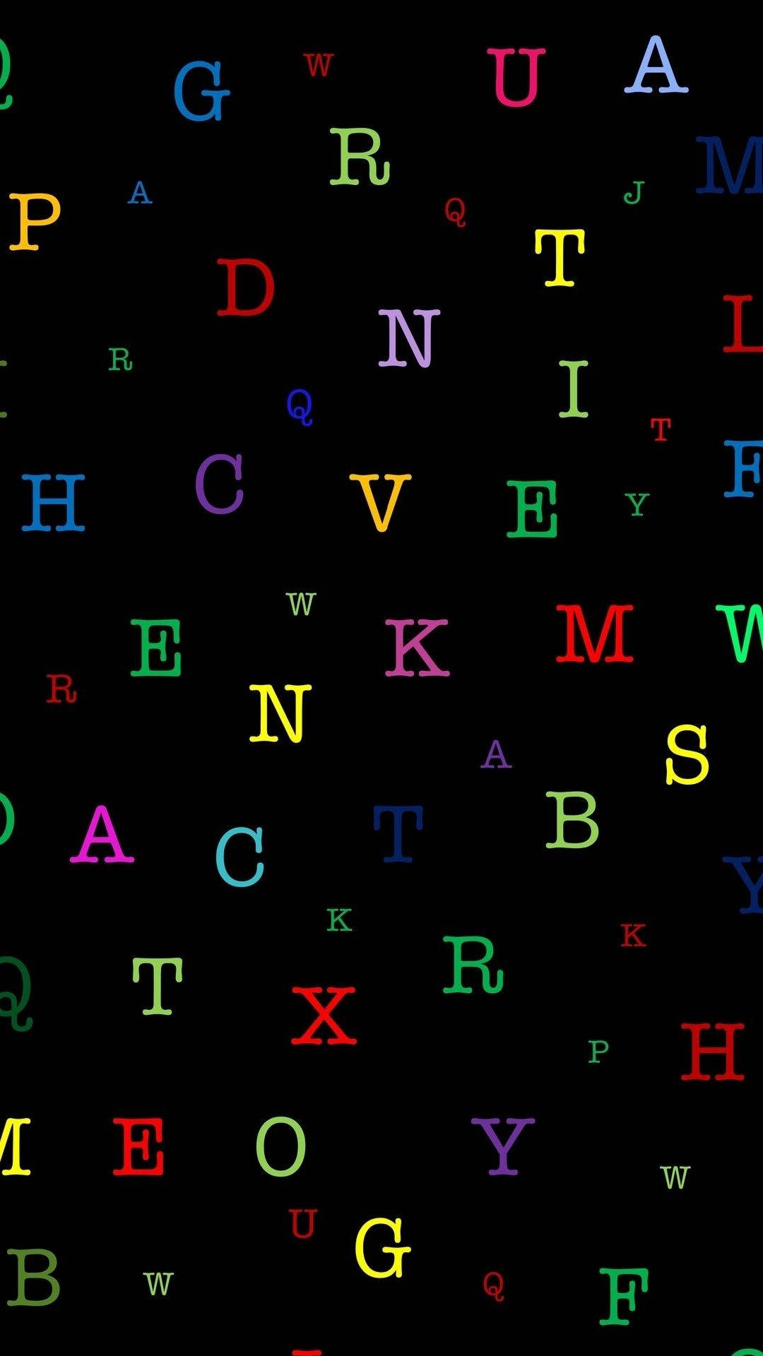 Floating Alphabets In The Dark Background