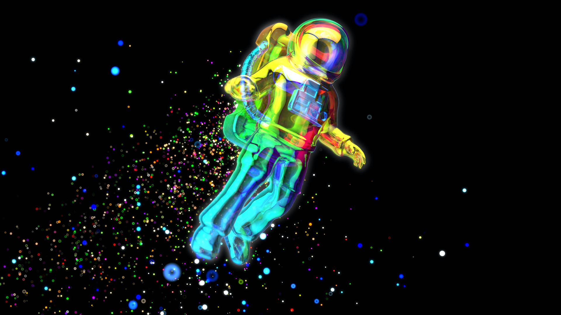 Floating Astronaut Animated Desktop