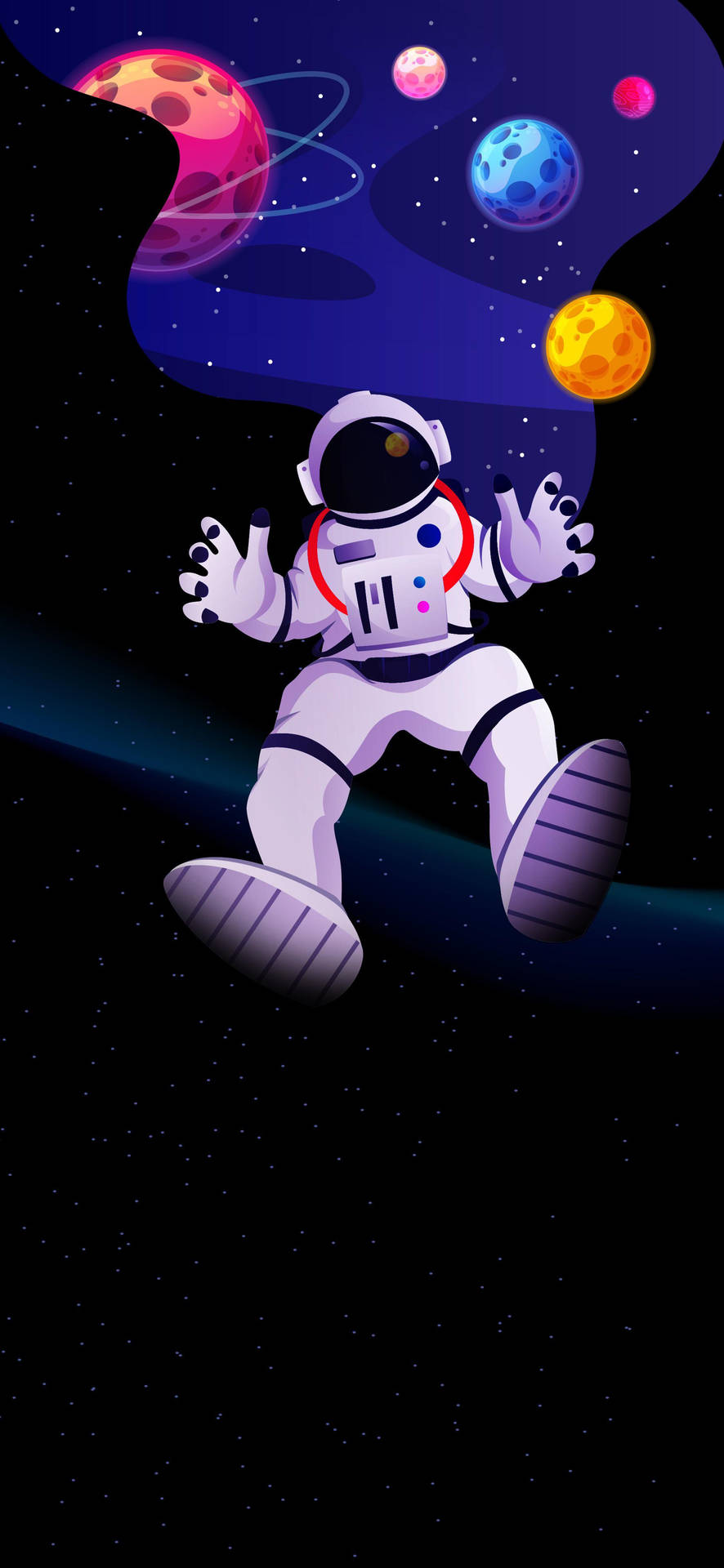 Floating Astronaut In Space Universal