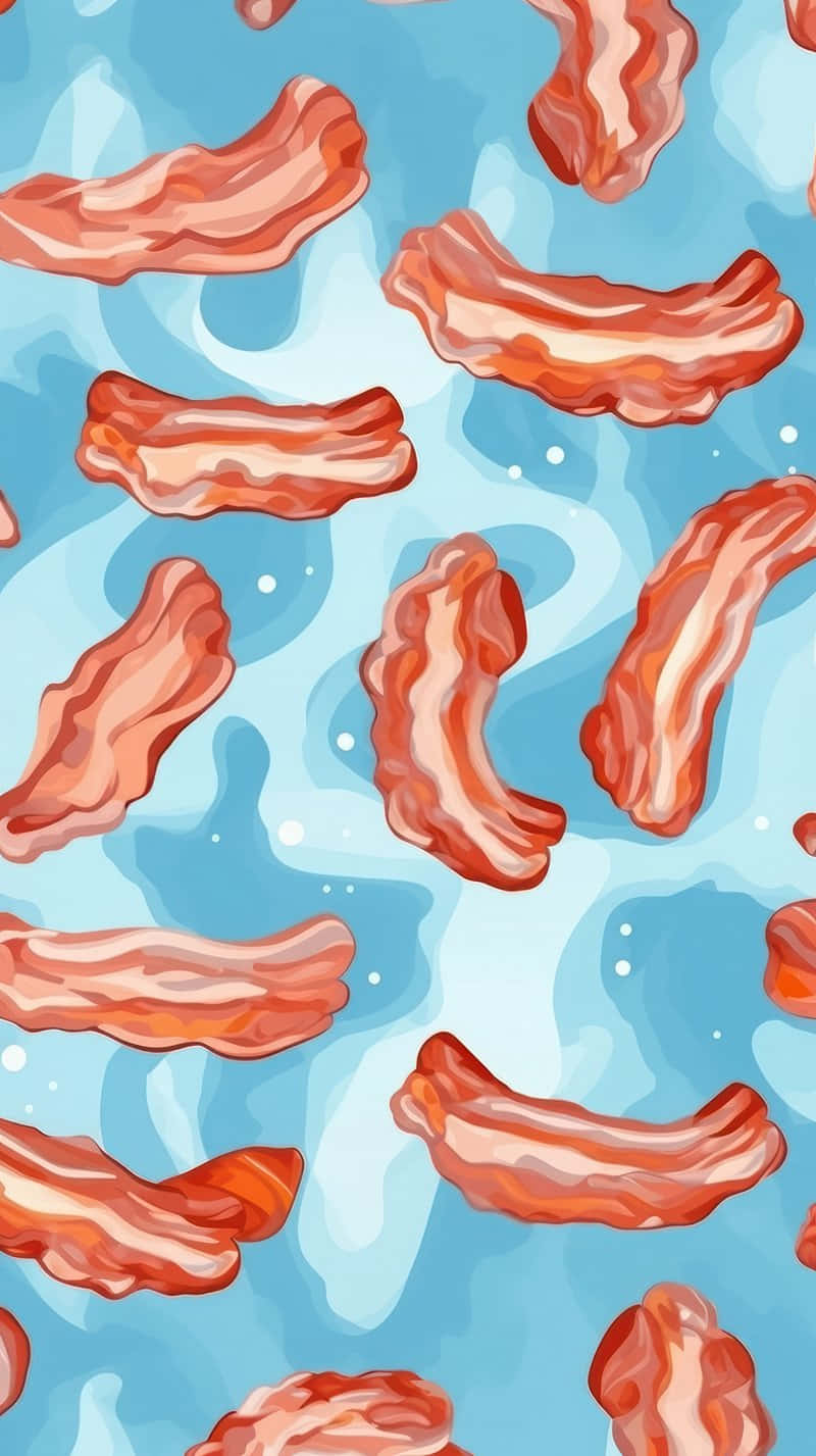 Floating Bacon Pattern Background