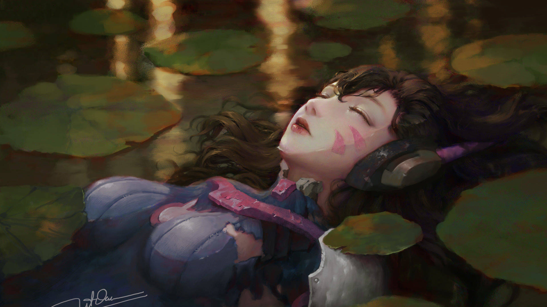 Floating Dva In Water Background
