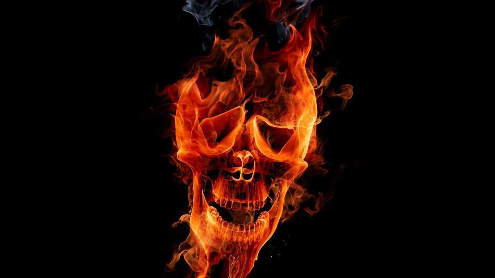 Floating Flaming Skull Background