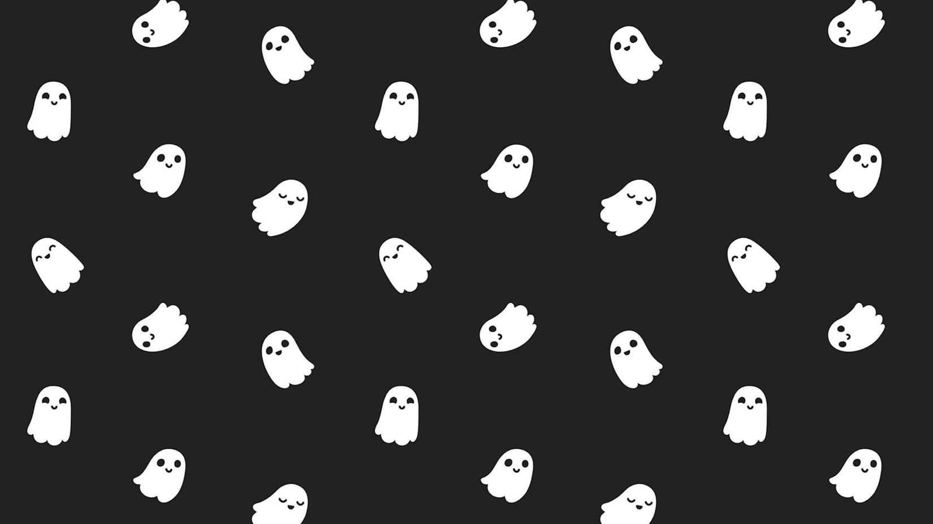 Floating Ghosts Cute Halloween Desktop Background