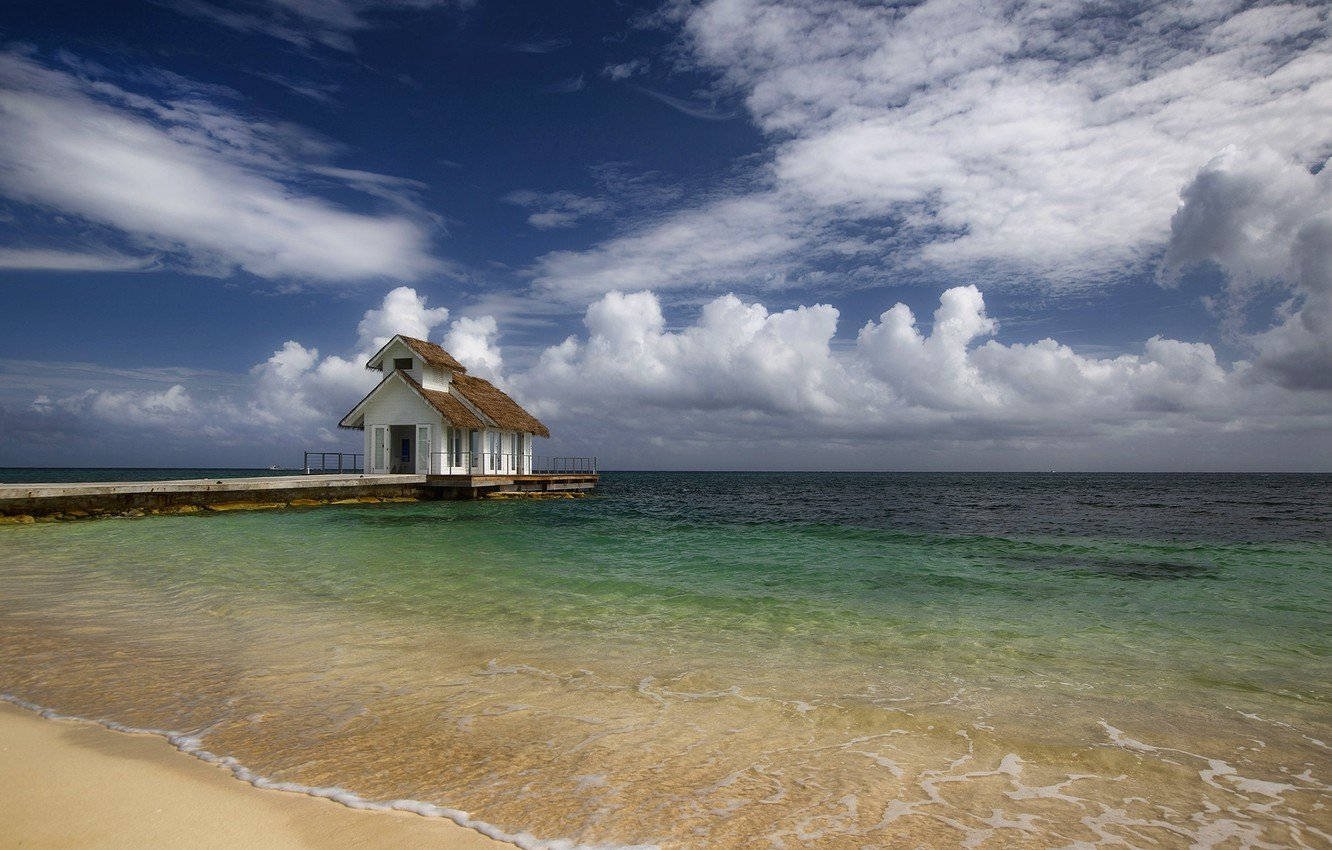 Floating House In Montego Bay Background