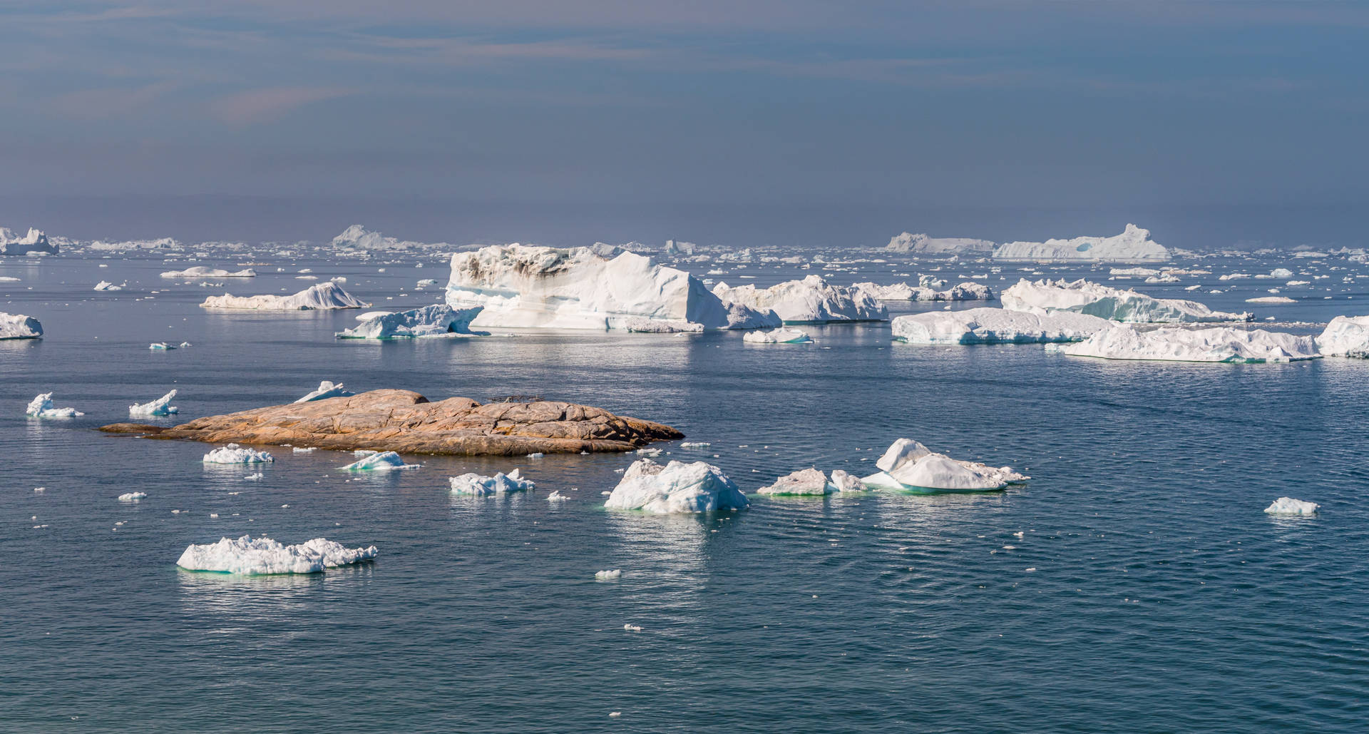 Floating Icebergs Greenland Background