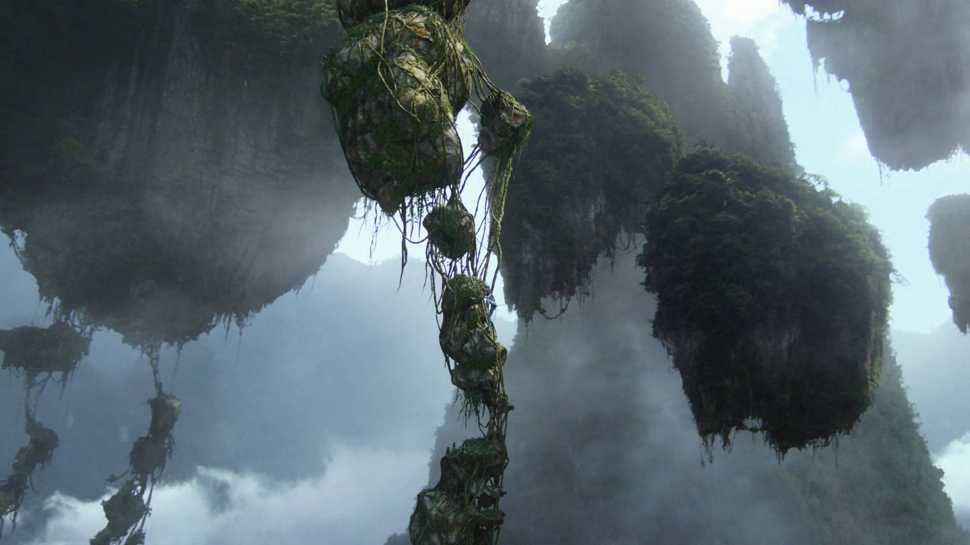 Floating Island Covered In Thick Vines