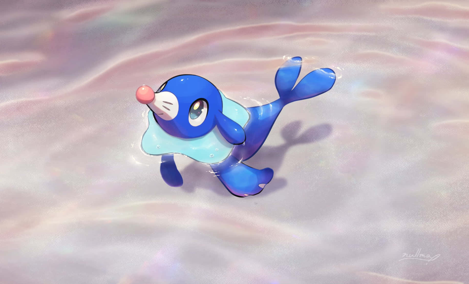 Floating Popplio Looking Cute Background