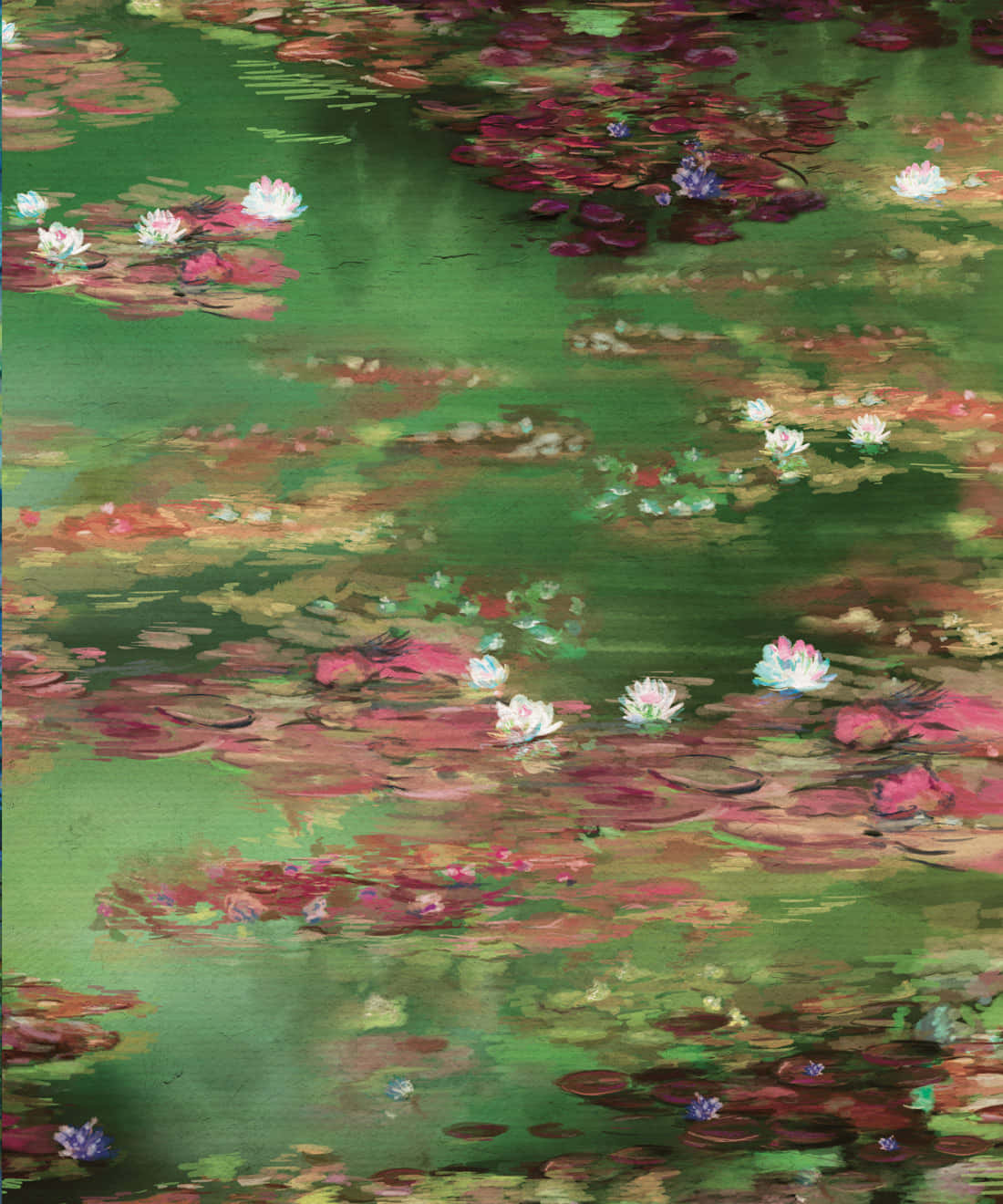 Floating Water Lily Flowers Background