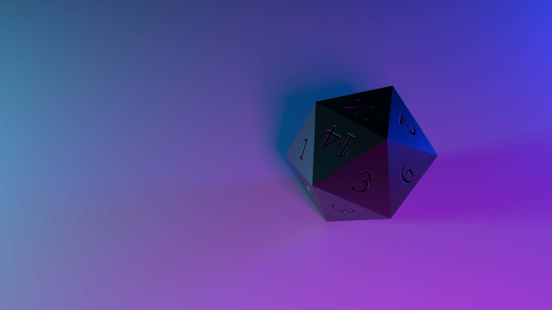 Floating20 Sided Dice Gradient Background Background