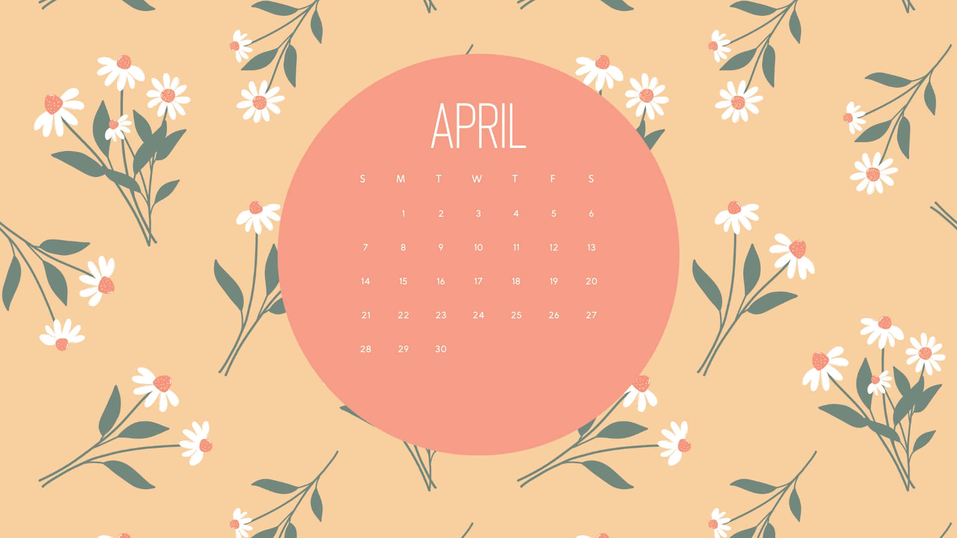 Floral April Calendar Background Background