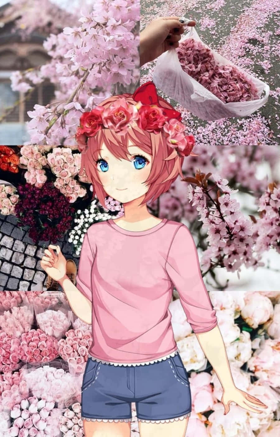 Floral Backdrop Sayori Ddlc