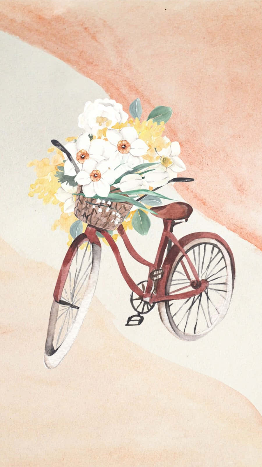 Floral_ Bicycle_ Watercolor_ Artwork Background