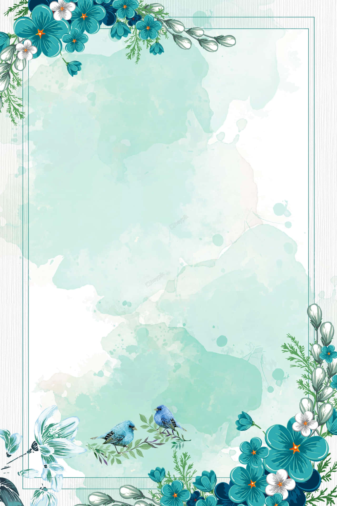 Floral Bird Frame Template Background