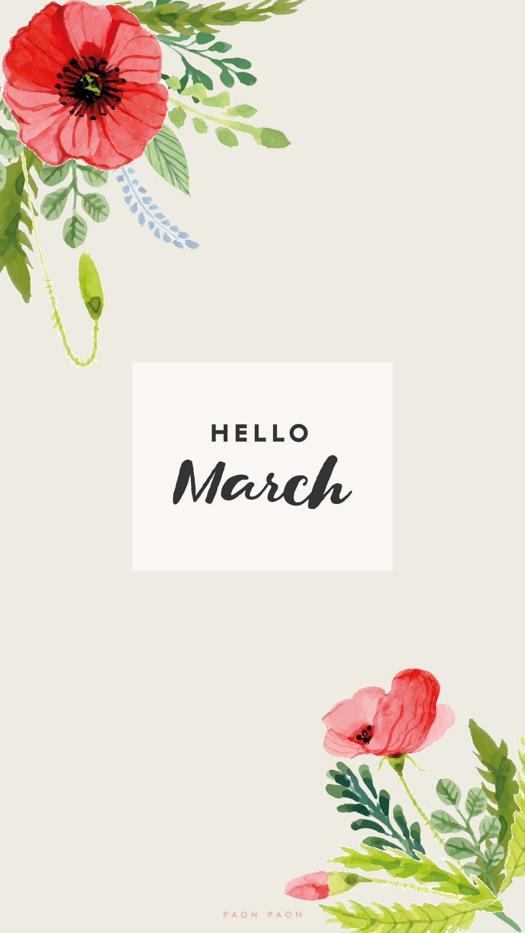 Floral Border Cute March Background