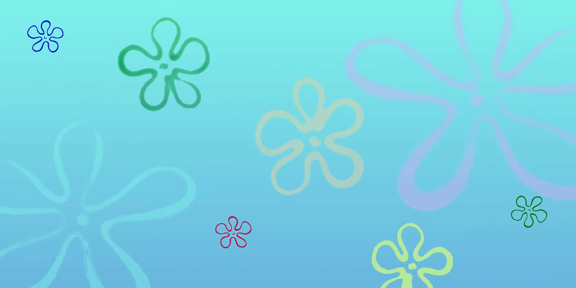 Floral Clouds Aesthetic Spongebob Desktop Background