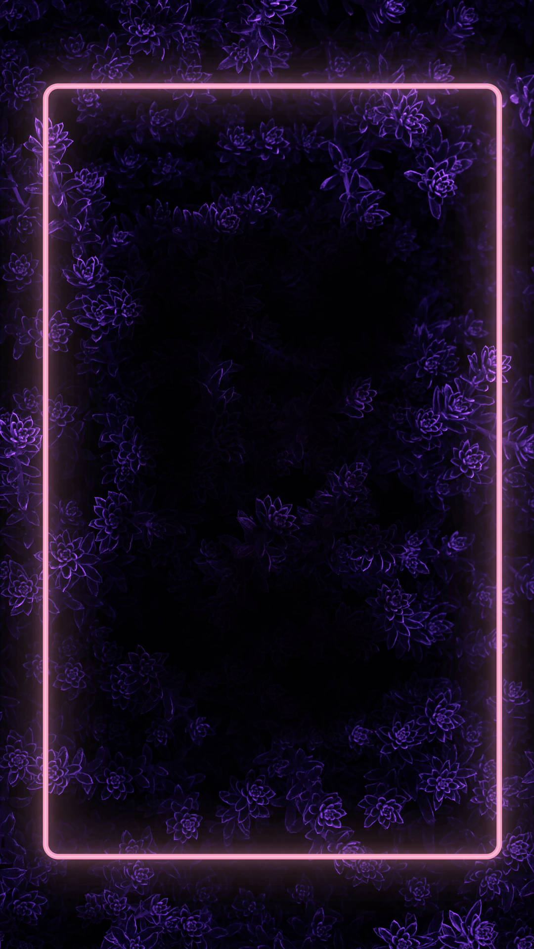Floral Dark Purple With Border Background