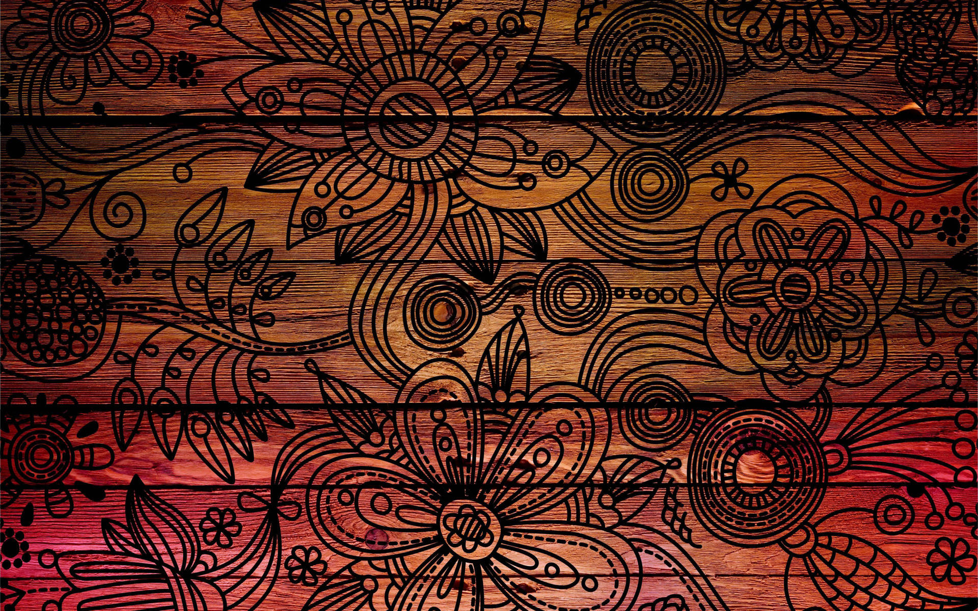 Floral Flourishing Wood Texture Background