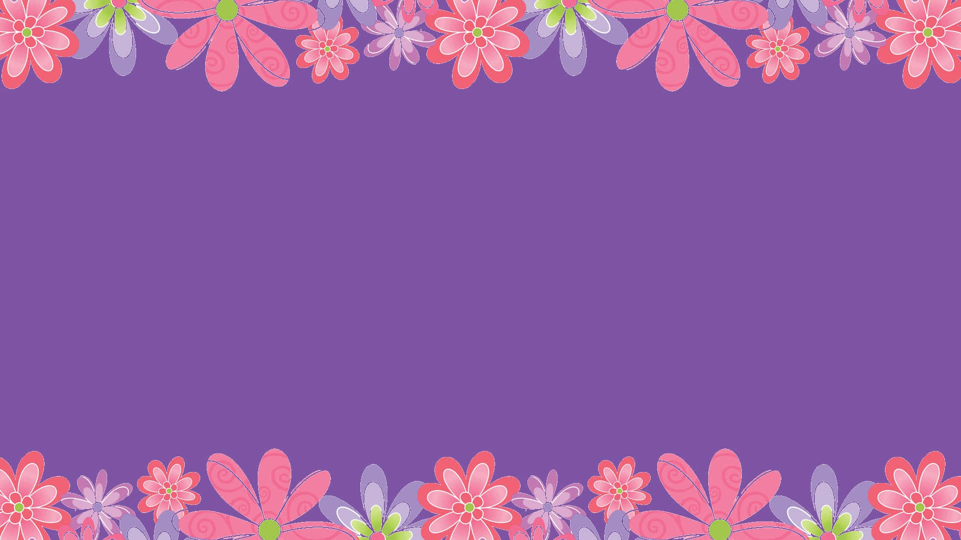 Floral Frame Purple Background